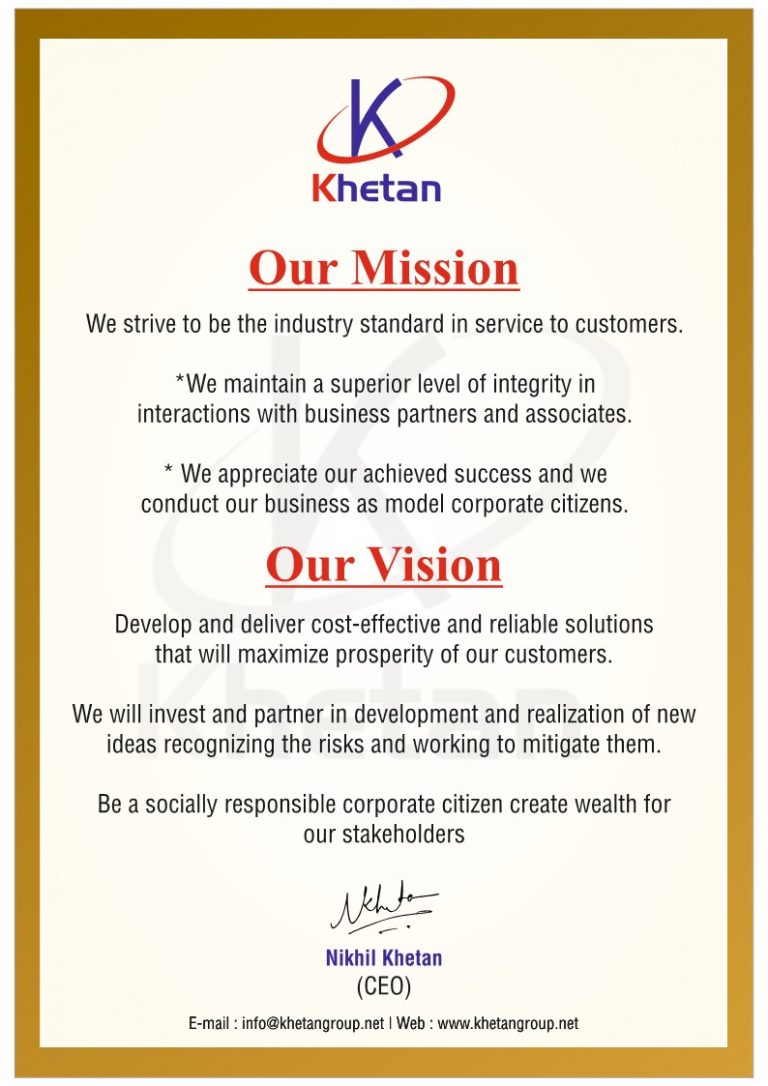 Khetan Group MISSION & VISSION